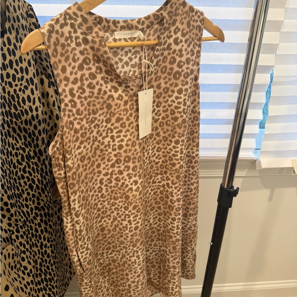Lush Tan Leopard Print Tank Top